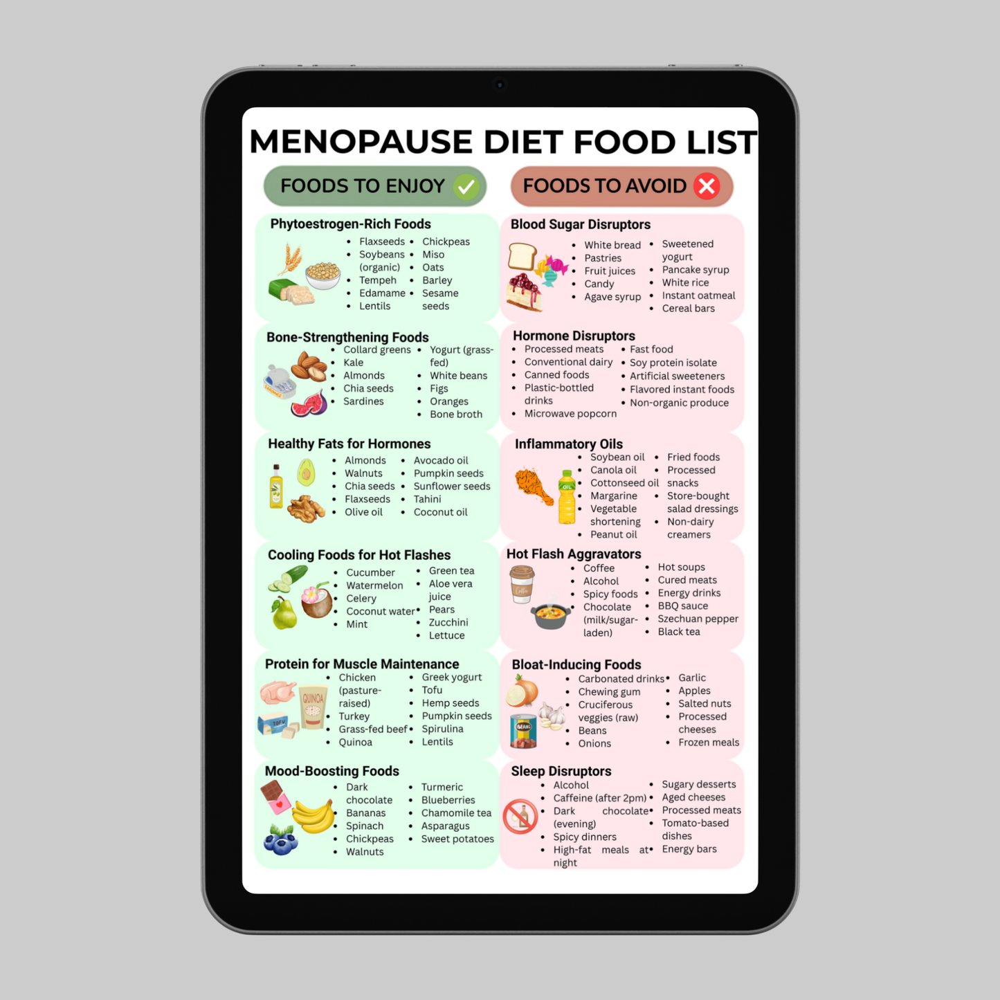 Menopause Diet Food List