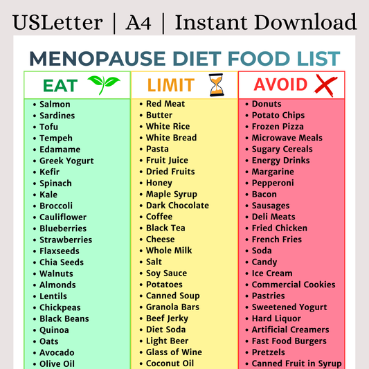 Menopause Diet Food List