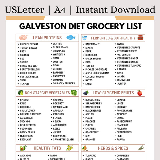 Galveston Diet Grocery List