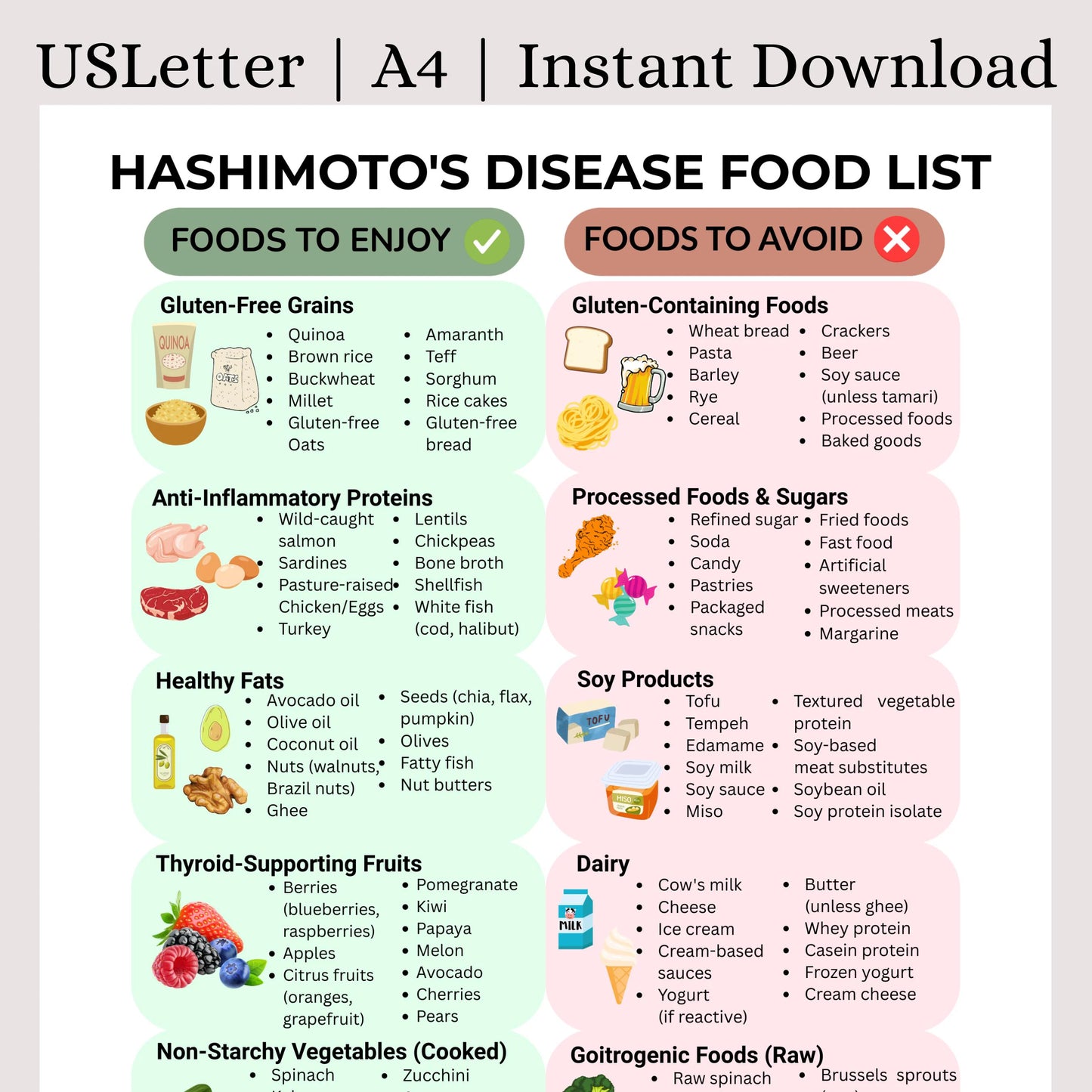 Hashimoto's Food List
