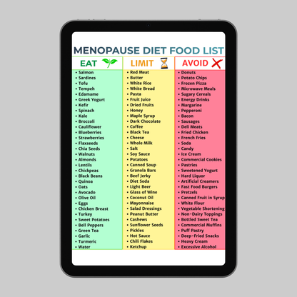 Menopause Diet Food List